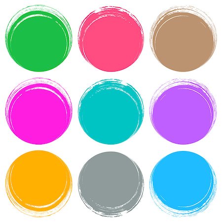 Colorful brush strokes circle buttons web design collection Stock Photo - Budget Royalty-Free & Subscription, Code: 400-08749886