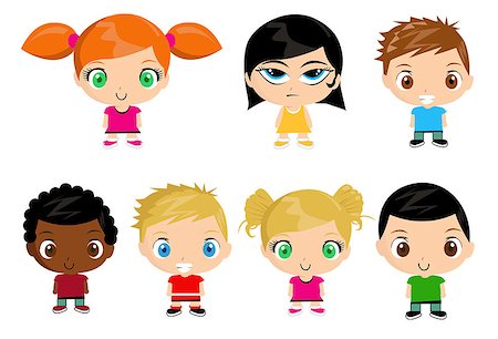 simsearch:400-06747489,k - Group of kids vector illustration Stock Photo - Budget Royalty-Free & Subscription, Code: 400-08749925