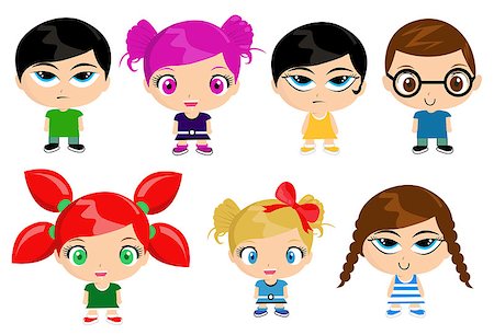 Group of kids vector illustration Stock Photo - Budget Royalty-Free & Subscription, Code: 400-08749926