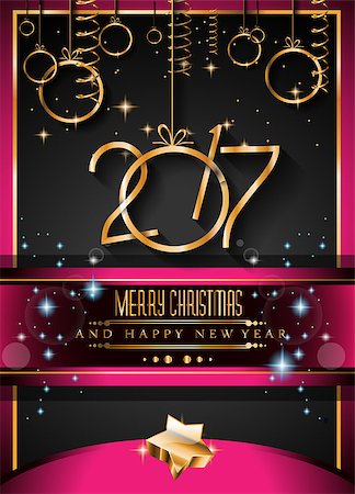 2017 Happy New Year Background for your Seasonal Flyers and Greetings Card. Stock Photo - Budget Royalty-Free & Subscription, Code: 400-08754019