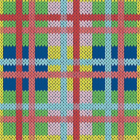 simsearch:400-08754191,k - Knitting seamless vector pattern with perpendicular lines as a woollen Celtic tartan plaid or a knitted fabric texture in various colors Stockbilder - Microstock & Abonnement, Bildnummer: 400-08754095