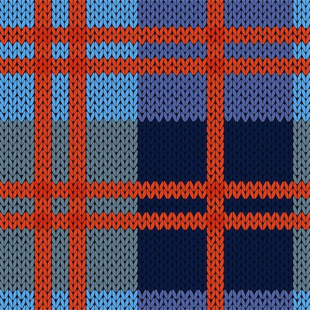 simsearch:400-08754191,k - Knitting seamless vector pattern as a woollen Celtic tartan plaid or a knitted fabric texture in blue and red hues Stockbilder - Microstock & Abonnement, Bildnummer: 400-08754091