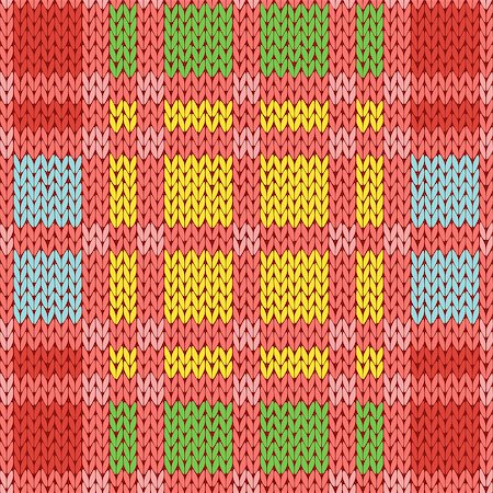 simsearch:400-08755020,k - Knitting seamless vector pattern with perpendicular lines as a woollen Celtic tartan plaid or a knitted fabric texture in various colors Stockbilder - Microstock & Abonnement, Bildnummer: 400-08754092