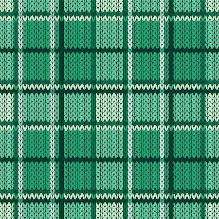 simsearch:400-08754191,k - Knitting seamless vector pattern with perpendicular lines as a woollen Celtic tartan plaid or a knitted fabric texture in cool green hues Stockbilder - Microstock & Abonnement, Bildnummer: 400-08754100