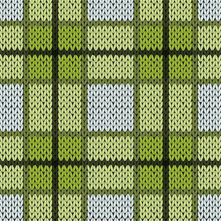 simsearch:400-08754191,k - Knitting seamless vector pattern with perpendicular lines as a woollen Celtic tartan plaid or a knitted fabric texture in warm green and grey hues Stockbilder - Microstock & Abonnement, Bildnummer: 400-08754101