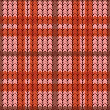 simsearch:400-08755020,k - Knitting seamless vector pattern with perpendicular lines as a woollen Celtic tartan plaid or a knitted fabric texture in pink and orange hues Stockbilder - Microstock & Abonnement, Bildnummer: 400-08754190