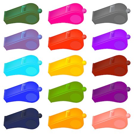 simsearch:400-05358699,k - Colorful  Plastic Whistle Isolated on White Background Photographie de stock - Aubaine LD & Abonnement, Code: 400-08754223