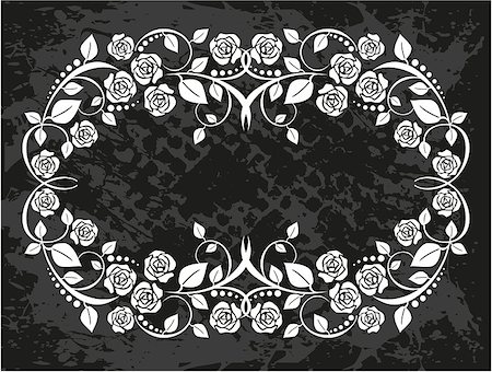 Black and white floral frame with branches Foto de stock - Super Valor sin royalties y Suscripción, Código: 400-08754285