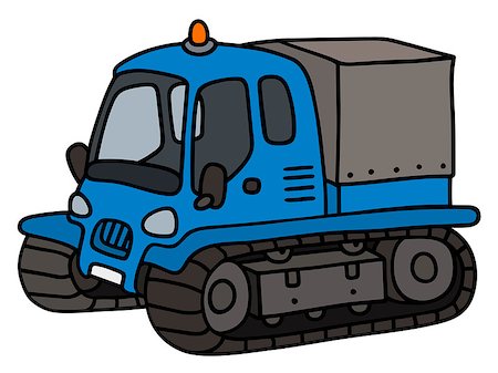 funny truck transport - Hand drawing of a funny blue groomer Stock Photo - Budget Royalty-Free & Subscription, Code: 400-08754339