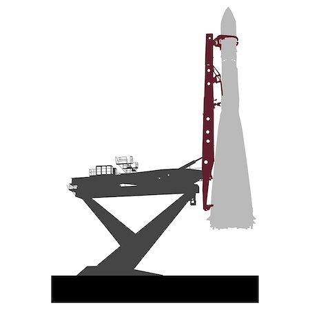 simsearch:400-08786212,k - Silhouette space ship before the launch into orbit. Vector illustration. Photographie de stock - Aubaine LD & Abonnement, Code: 400-08754349