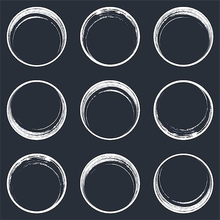 White brush strokes circle buttons web design collection Stock Photo - Budget Royalty-Free & Subscription, Code: 400-08754542