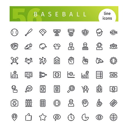 simsearch:400-08047261,k - Set of 56 baseball line icons suitable for web, infographics and apps. Isolated on white background. Clipping paths included. Photographie de stock - Aubaine LD & Abonnement, Code: 400-08754566