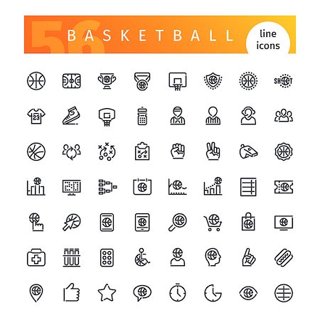 simsearch:400-08047261,k - Set of 56 basketball line icons suitable for web, infographics and apps. Isolated on white background. Clipping paths included. Photographie de stock - Aubaine LD & Abonnement, Code: 400-08754567