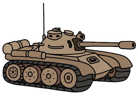 Hand drawing of a funny sand tank Stock Photo - Budget Royalty-Free & Subscription, Code: 400-08754560