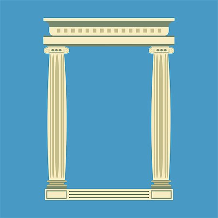 simsearch:400-09089850,k - Antique marble temple front with ionic columns, vector illustration Foto de stock - Super Valor sin royalties y Suscripción, Código: 400-08754615