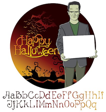 Cartoon Frankenstein vector. Frankenstein Halloween. Halloween background. Monster Stock Photo - Budget Royalty-Free & Subscription, Code: 400-08754718