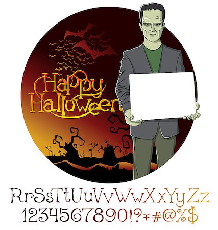 Cartoon Frankenstein vector. Frankenstein Halloween. Halloween background. Monster Stock Photo - Budget Royalty-Free & Subscription, Code: 400-08754719