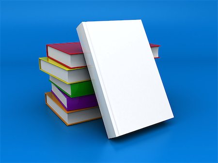 simsearch:400-03923096,k - 3d illustration of books stack over blue background Stock Photo - Budget Royalty-Free & Subscription, Code: 400-08754726