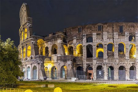 simsearch:400-08755400,k - The Colosseum or Coliseum, also known as the Flavian Amphitheatre is an elliptical amphitheatre in the centre of the city of Rome, Italy. Evening Stock Photo - Budget Royalty-Free & Subscription, Code: 400-08754777