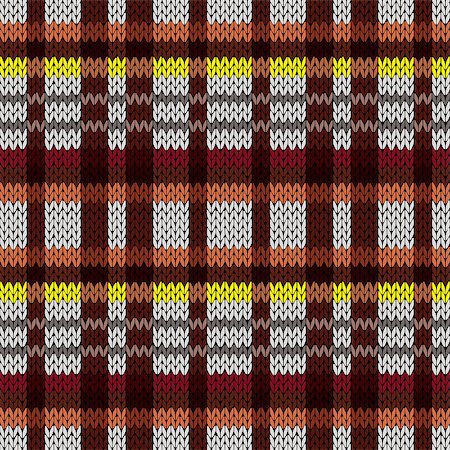 simsearch:400-08755020,k - Knitting seamless vector pattern with perpendicular lines as a knitted fabric texture in brown, red, yellow, and grey colors Stockbilder - Microstock & Abonnement, Bildnummer: 400-08754825