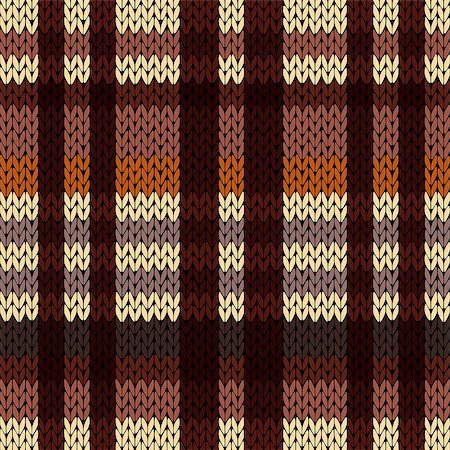 simsearch:400-08754191,k - Knitting seamless vector pattern with perpendicular lines as a woollen Celtic tartan plaid or a knitted fabric texture in brown, beige and coffee hues Stockbilder - Microstock & Abonnement, Bildnummer: 400-08754822
