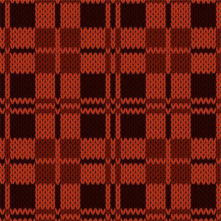 simsearch:400-08755020,k - Knitting seamless vector pattern with perpendicular lines as a woollen Celtic tartan plaid or a knitted fabric texture in various red and brown muted hues Stockbilder - Microstock & Abonnement, Bildnummer: 400-08754832