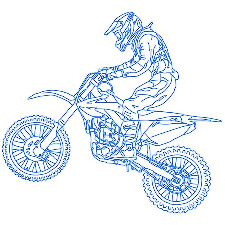 silhouettes Motocross rider on a motorcycle. Vector illustrations. Stock Photo - Budget Royalty-Free & Subscription, Code: 400-08755171