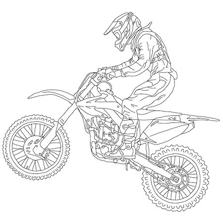 silhouettes Motocross rider on a motorcycle. Vector illustrations. Stock Photo - Budget Royalty-Free & Subscription, Code: 400-08755172