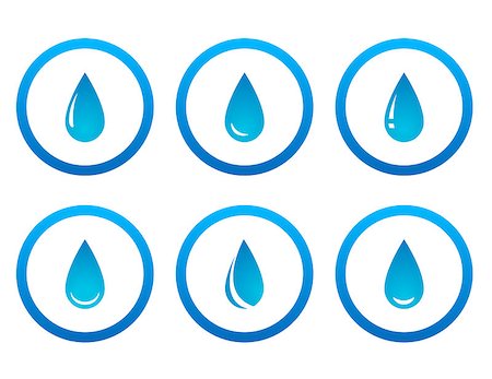 blue water drop icon in round frame set Stock Photo - Budget Royalty-Free & Subscription, Code: 400-08755206
