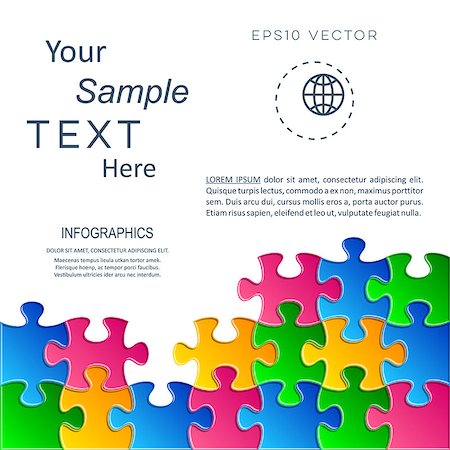 simsearch:400-08096963,k - Modern vector colorful infographic puzzle design creative background Fotografie stock - Microstock e Abbonamento, Codice: 400-08755326