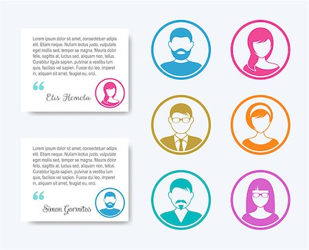 simsearch:400-08256257,k - Simple business people icons colorful circle avatar collection Stock Photo - Budget Royalty-Free & Subscription, Code: 400-08755331