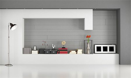 Modern living room without furniture - 3d rendering Stockbilder - Microstock & Abonnement, Bildnummer: 400-08755348