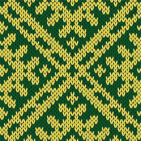 simsearch:400-08754191,k - Abstract knitting ornamental seamless vector pattern as a knitted fabric texture in green and yellow colors Stockbilder - Microstock & Abonnement, Bildnummer: 400-08755367