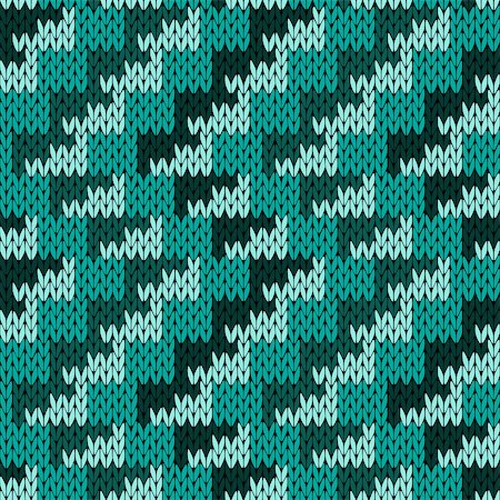 simsearch:400-08755020,k - Abstract knitting seamless vector pattern with rows of zigzag lines as a knitted fabric texture in various turquoise hues Stockbilder - Microstock & Abonnement, Bildnummer: 400-08755370