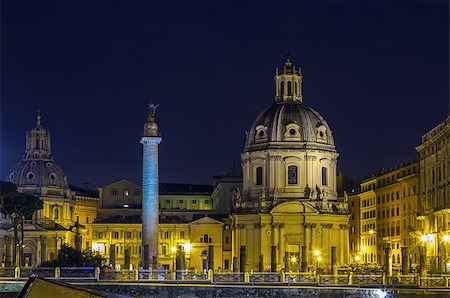 Church of the Most Holy Name of Mary and Trajan's Column at the Trajan Forum, Rome. Evening Photographie de stock - Aubaine LD & Abonnement, Code: 400-08755394