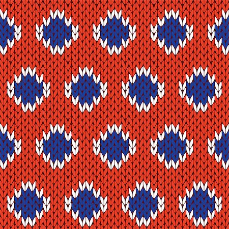 simsearch:400-08755020,k - Abstract knitting seamless vector pattern with orderliness blue and white cells over orange background as a knitted fabric texture Stockbilder - Microstock & Abonnement, Bildnummer: 400-08755430
