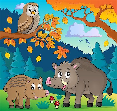 simsearch:400-08710477,k - Forest wildlife theme image 5 - eps10 vector illustration. Stock Photo - Budget Royalty-Free & Subscription, Code: 400-08755502