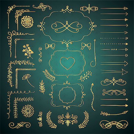 simsearch:400-08755813,k - Set of Black Hand Drawn Doodle Design Elements. Rustic Decorative Line Borders, Dividers, Arrows, Swirls, Scrolls, Frames, Corners Objects. Vector Illustration Stock Photo - Budget Royalty-Free & Subscription, Code: 400-08755584