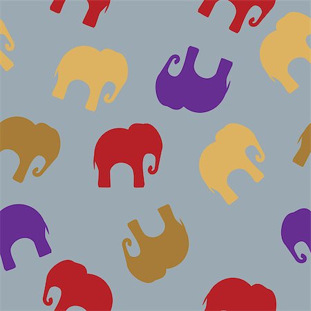 Seamless pattern. Texture with colorful elephants. Can be used for textile, website background, book cover, packaging. Photographie de stock - Aubaine LD & Abonnement, Code: 400-08755648