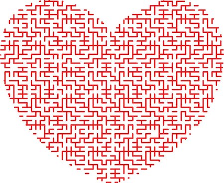 sharpner (artist) - red heart in the form of an intricate maze on white background Stockbilder - Microstock & Abonnement, Bildnummer: 400-08755751