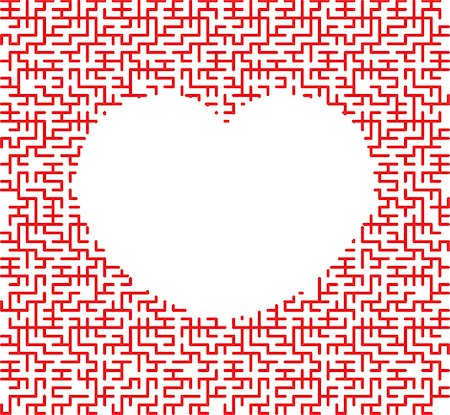 sharpner (artist) - red heart in the form of an intricate maze on white background Stock Photo - Budget Royalty-Free & Subscription, Code: 400-08755752