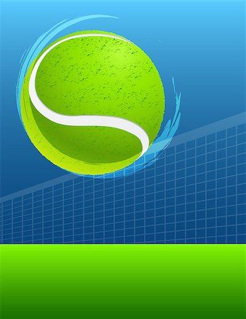 blue and green abstract tennis background with ball. vector Stock Photo - Budget Royalty-Free & Subscription, Code: 400-08755898
