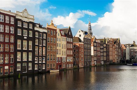 Typical dutch houses over canal, Amstardam, Netherlands Stock Photo - Budget Royalty-Free & Subscription, Code: 400-08755968