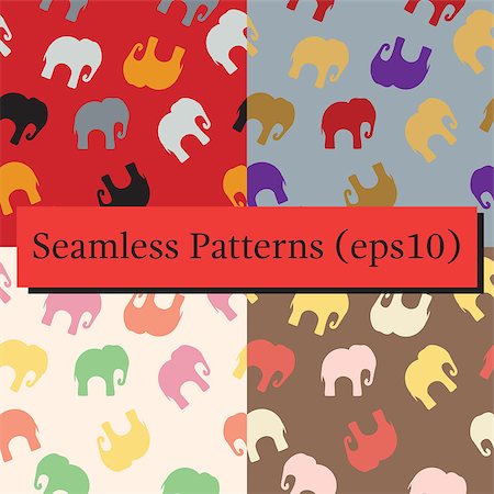 Seamless pattern. Texture with colorful elephants. Can be used for textile, website background, book cover, packaging. Photographie de stock - Aubaine LD & Abonnement, Code: 400-08756093