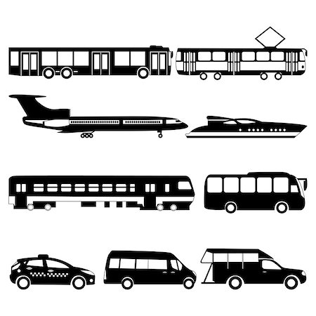 simsearch:400-06075556,k - Vector flat illustration of black public transport Stockbilder - Microstock & Abonnement, Bildnummer: 400-08756113