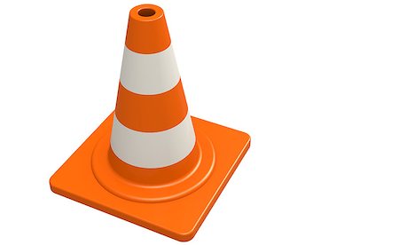 simsearch:400-04833604,k - Traffic cone in white and isolated background, 3D rendering Photographie de stock - Aubaine LD & Abonnement, Code: 400-08756145