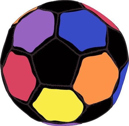 sharpner (artist) - doodle drawn Color futball ball on white background Stock Photo - Budget Royalty-Free & Subscription, Code: 400-08756162