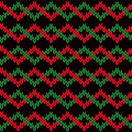 simsearch:400-08754191,k - Abstract knitting seamless vector pattern with green and red interwoven zigzag tapes on the black background Stockbilder - Microstock & Abonnement, Bildnummer: 400-08756394