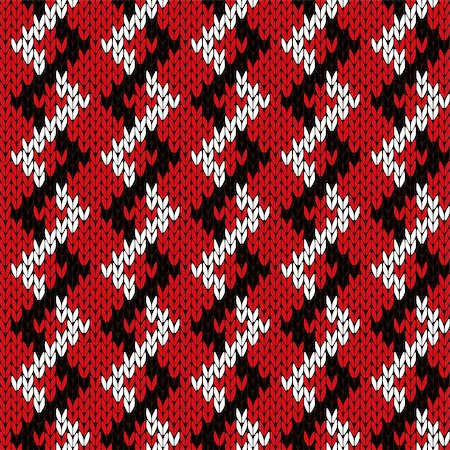 simsearch:400-08754191,k - Abstract knitting zigzag ornamental seamless vector pattern as a knitted fabric texture in red and white colors Stockbilder - Microstock & Abonnement, Bildnummer: 400-08756393