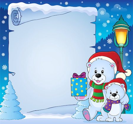 simsearch:400-08199504,k - Parchment with Christmas bears theme 4 - eps10 vector illustration. Stock Photo - Budget Royalty-Free & Subscription, Code: 400-08757254